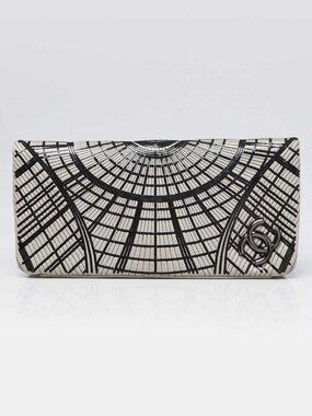 Chanel Grey Lambskin Leather and Sequin Grand Palais Clutch Bag